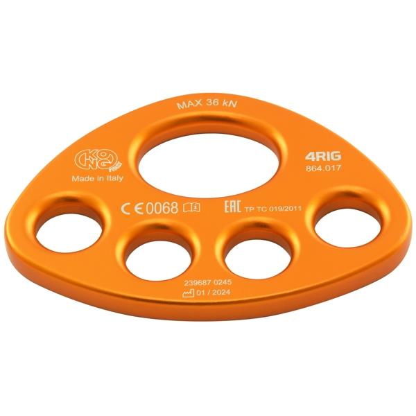 KONG 4RIG – 4 Delikli İp Dağıtım Plakası 36KN | CEN TS 16415 – EAC – UIAA 130 V1