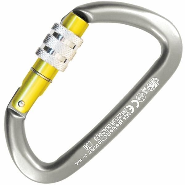 KONG Guide Screw Sleeve – Vidalı Kilitli Alüminyum 30KN D Karabina (EN 12275 / EN 362 / UIAA / EAC Sertifikalı) 733LA0DCPKK Yellow